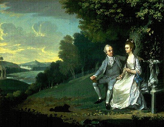 unknow artist Portrait of Sir Francis and Lady Dashwood at West Wycombe Park oil painting image